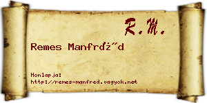 Remes Manfréd névjegykártya